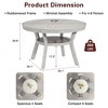 VECELO 5-Piece Round Dining Set with 4 Upholstered Chairs, Rustic Dining Table Set for Kitchen or Dining Room, Gray - 3 of 4