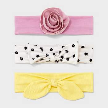 Baby Girls' 3pk Soft Headbands - Cat & Jack™ White/Pink/Yellow