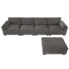 Merax 5-Seat Chenille Upholstery L-Shaped Modular Sectional Sofa with Movable Ottoman - 4 of 4