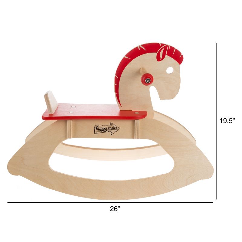 Toy Time Kids Rocking Horse Ride-on Toy-Classic Wooden Rocker-Helps Develop Strength, Balance and Coordination, 4 of 6
