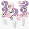 Big Dot of Happiness Two Cool - Girl - Pastel 2nd Birthday Party Centerpiece Sticks - Table Toppers - Set of 15 - 2 of 4