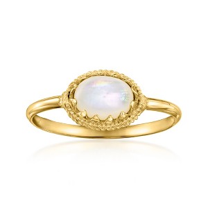 Ross-Simons Italian Mother-Of-Pearl Milgrain Ring in 14kt Yellow Gold - 1 of 4