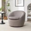 31'' Teddy Fabric Barrel Swivel Accent Chair with Metal Base, Plush Cushion and Rounded Back for Living Room - 4 of 4