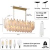 47.2" 4-Tiers Alabaster Rectangle Brass Kitchen Island Chandelier - 4 of 4