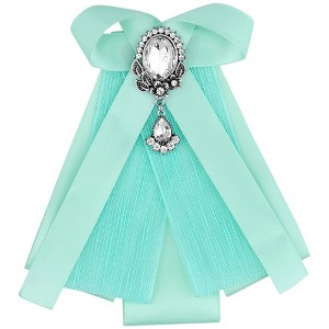 Elerevyo Women's Ribbon Rhinestone and Pearl Accessories Bow Tie - 1 of 4