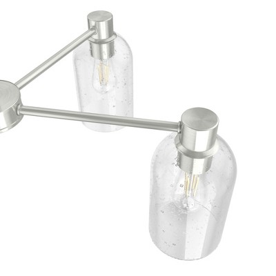 Lochemeade 5-Light Brushed Nickel Seeded Glass Chandelier