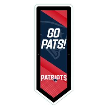 Evergreen Ultra-Thin Glazelight LED Wall Decor, Pennant, New England Patriots- 9 x 23 Inches Made In USA