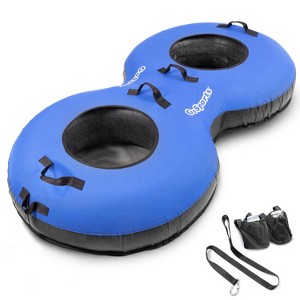 GoSports Heavy-Duty 2 Person Floating River Tube with Premium Canvas Cover-Commercial Grade Double River Tube-Blue - 1 of 4