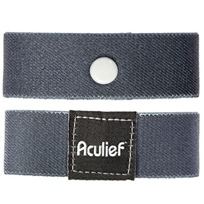 Aculief Acupressure Nausea Bracelet, Pressure Point Wristband for Motion Sickness, Morning Sickness and Chemotherapy, Dark Gray