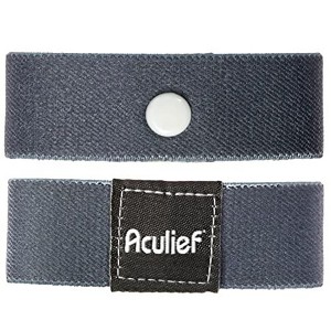 Aculief Acupressure Nausea Bracelet, Pressure Point Wristband for Motion Sickness, Morning Sickness and Chemotherapy, Dark Gray - 1 of 4