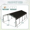 Outdoor 12 x 20 Carport, Multi-Use Garage Shed with Heavy Duty Metal Canopy, Carport with Galvanized Steel Roof Building and Frame-Coolbibila - 4 of 4