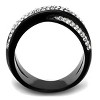 Slickblue Women's Twisted Band Ring, Black and Silver Finish, Clear Pave Synthetic Crystals, Stainless Steel, Sizes 5–10 - 3 of 4