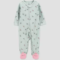 Carter's Just One You® Baby Girls' Bird Footed Pajama - Green/Pink