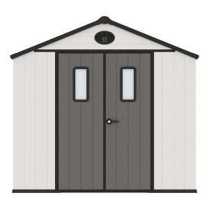 YARDSIGHT 8*6 FT Outdoor Storage Shed with Floor and Double Doors for Garden Patio Furniture and Tools,Gray/White - 1 of 4