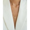 Bearfruit Jewelry Sterling Silver 18k Gold Plated Cultured Fresh Water Pearl Victoria Cross Necklace - 2 of 4