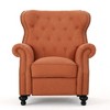 Push Back Button-Tufted Recliner Chair with Rolled Arms and Copper Accents - 2 of 4