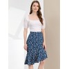 Allegra K Women's Print Elegant High Waist Mermaid Asymmetrical Ruffle Summer Skirt - 2 of 4