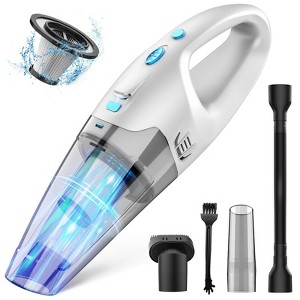 Teendow 6000Pa cordless handheld vacuum cleaner, hard floor vaccum cleaners for apartment, laminate and rug, Blue&White - 1 of 4