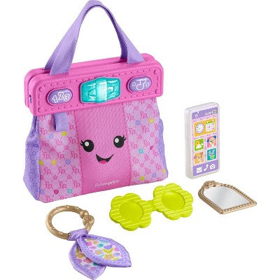 Fisher-Price Baby Learning Toy Laugh & Learn Purse, Going Places Bag with 4 Pretend Play Accessories