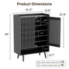 Shoe Cabinet Up to 24 Pairs, 6 Tier Shoe Storage Cabinet with Grille Doors & Adjustable Shelves - 2 of 4