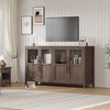 Sideboard Buffet Cabinet with Glass Doors, Large Buffet Cabinet with Storage, Modern Farmhouse Storage Cabinet Table for Kitchen Dining Room - 3 of 4