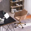 24.8"Modern Velvet Fabric Material Adjustable Height 360 revolving Home Office Chair with Gold Metal Legs,Orange - 2 of 4