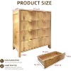 Coucheta 4-Drawer Dresser - Fluted Mid-Century Tall Dresser for Bedroom, Living Room & Closet, Modern Storage Chest with Anti-Tip Design, Oak - 2 of 4