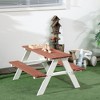 Whisen Kids Picnic Table Set, Wooden Table & Bench Set, Gift for Kids Aged 3-8 Years Old - Brown - 2 of 4