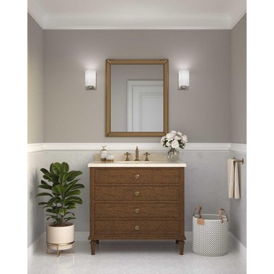 Estrada Polished Chrome Vanity Light with Opal Glass Shade