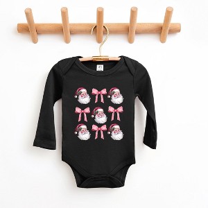 The Juniper Shop Coquette Santa Chart Baby Long Sleeve Bodysuit - 6 Month - Black - 1 of 3