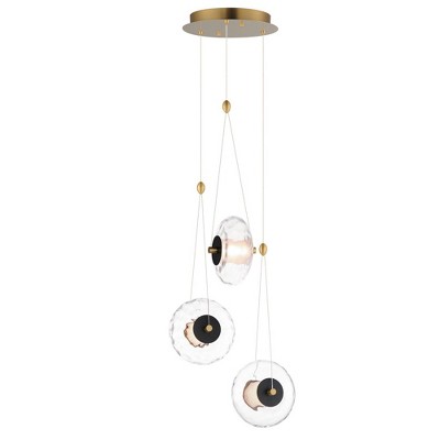 ET2 Lighting Amulet 3 - Light Pendant in  Black/Natural Aged Brass