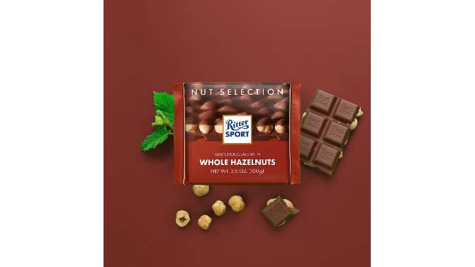 Ritter Sport Milk Chocolate with Whole Hazelnuts Candy Bar - 3.5oz, 2 of 6, play video