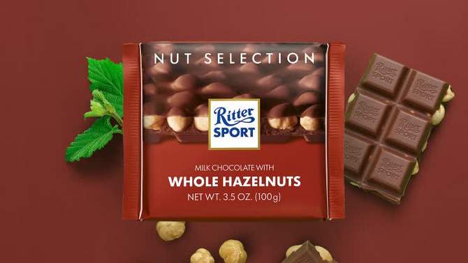Ritter Sport Milk Chocolate with Whole Hazelnuts Candy Bar - 3.5oz, 2 of 6, play video