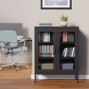 LunaLulinlk Metal Storage Cabinet with Mesh Doors, Multipurpose Storage Rack, 3-Tier Cabinet,Metal Locker Style Accent Cabinet for Kitchen - 2 of 4