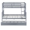 NicBex Twin over Full Bunk Bed Detachable Wooden Bed Frame with Twin Size Trundle, Ladder and Full Length Guardrail, No Box Spring Required - 3 of 4