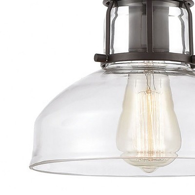 Transitional Mini Pendant in Oil Rubbed Bronze with Clear Glass