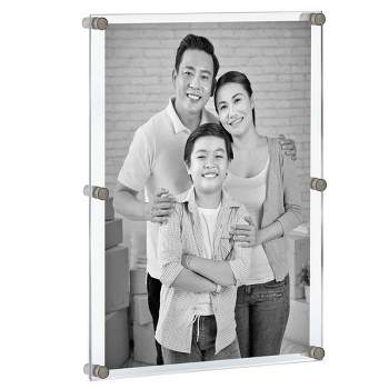  Azar Displays,105536, Floating Acrylic Wall Frame with Silver  Hardware Stand Off Caps, Clear Hanging Photo Frame Display Mount with  Frameless Border, Glass-Like Frame for Large Prints, 24 x 36 : Industrial