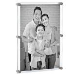 Azar Displays Floating Acrylic Wall Frame with Silver Stand Off Caps: 30" x 40" Graphic Size, Overall Frame Size: 34" x 44", 1-Pack