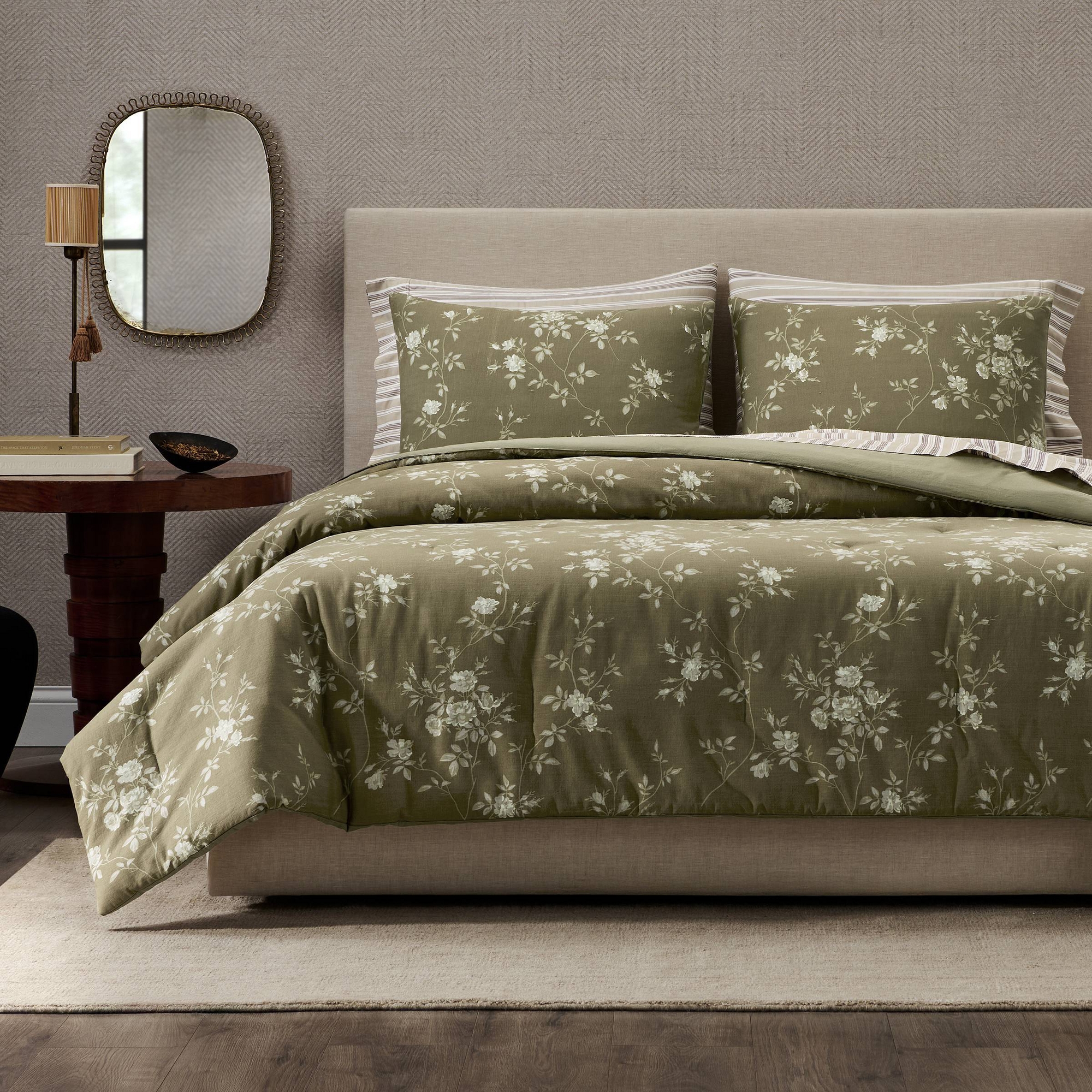 Jeremiah Brent Home 3pc Full/Queen Floral 'Palacio' Cotton Comforter Set Green
