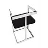 HomeRoots 26" Black and Silver Velvet and Stainless Steel Low Back Counter Height Bar Chair - 4 of 4
