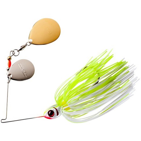 Booyah Baits Double Colorado Blade 3/8 oz Fishing Lure - White/Chartreuse
