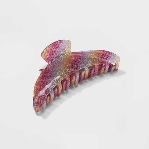 Wavy Claw Hair Clip - Fable™ Pink/orange : Target