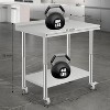 NSF Certified Stainless Steel Work Table, Bilayer Table with Adjustable Undershelf - 3 of 4