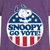 Girls' - Peanuts - Snoopy Go Vote Fitted Short Sleeve Graphic T-Shirt - 2 of 4