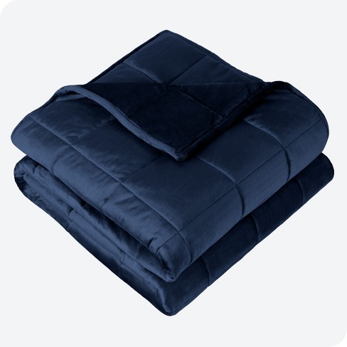 7 Lb 40 X 60 Weighted Blanket Minky Fleece Dark Blue By Bare Home Target