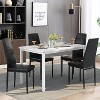 Hooseng 5-Piece Dining Room Table and Chairs Set for 4, Kitchen Table Set with Faux Marble Table & 4 PU Leather Chairs for Apartment - 3 of 4