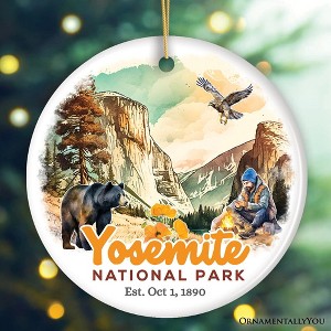 Artistic Yosemite National Park Ornament, California Christmas Gift for Hikers| OrnamentallyYou - 1 of 4