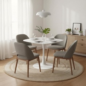 Homy Casa 31.5" Clift Square Pedestal Dining Table, White – Modern Café or Dining Table for Compact Spaces - 1 of 4