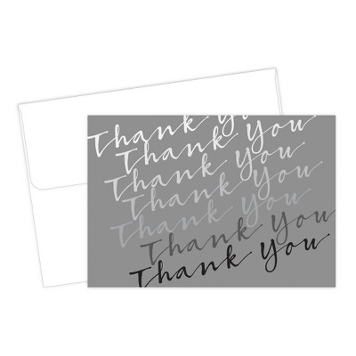 50ct Great Papers! Silver Cursive Thank You Cards