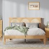 Queen Size Bohemian Bed Frame with RGB LED Headboard - Natural Rattan Design, Under Bed Storage, 16 Million Color Lighting, No Box Spring Needed - 2 of 4